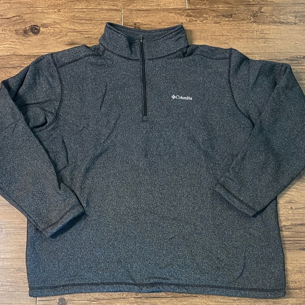 Columbia Men's Heather Charcoal Quarter-Zip Pullover XXL